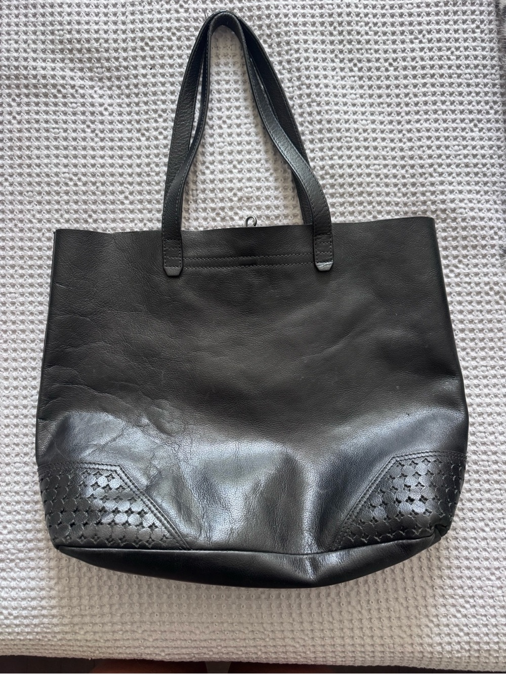 Black leather Timberland tote!!